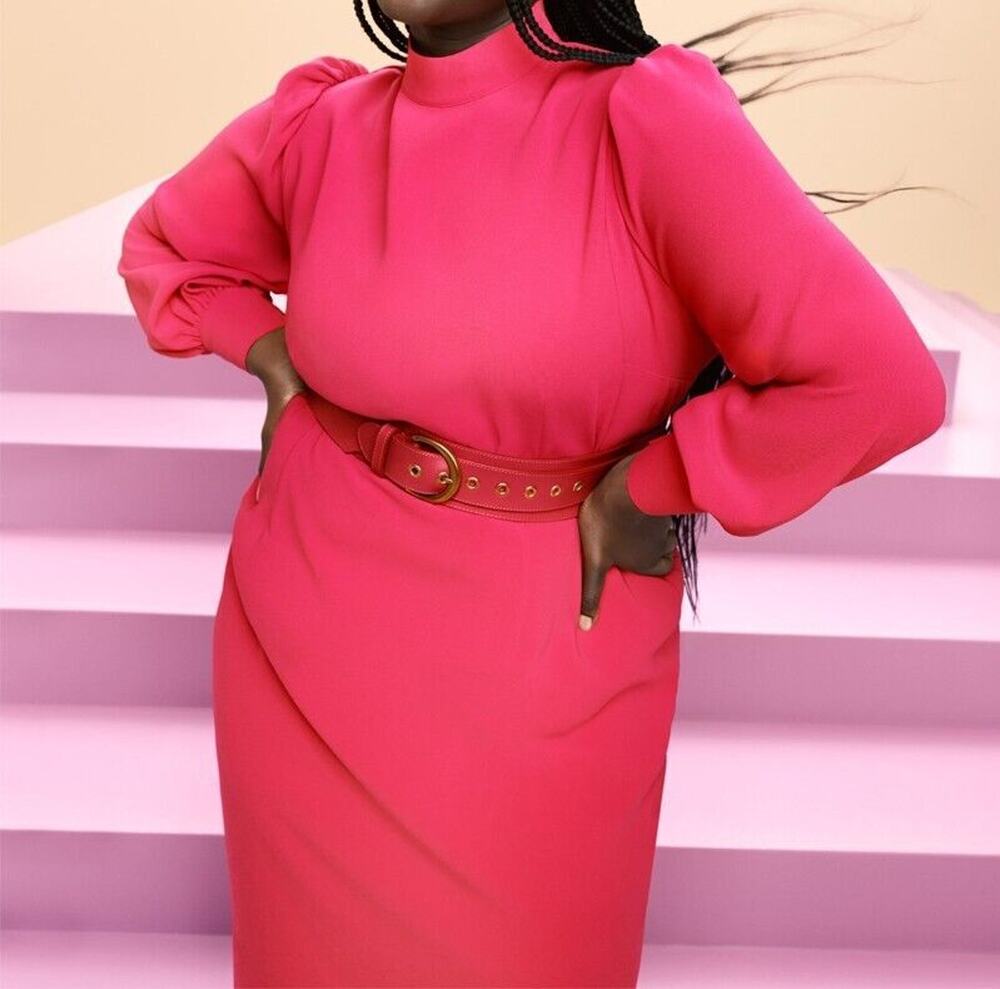 Sergio Hudson x Target Queen Pink Puff Full Long Sleeve Church Dress 4X